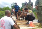 Polri-Untuk-Masyarakat,-Personel-Brimob-dan-Polsek-Wewaria-Bangun-Jembatan-Darurat-Bagi-Warga-Desa-Fataatu