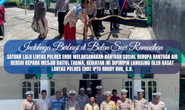 Bakti-Religi,-Satlantas-Polres-Ende-Salurkan-Bantuan-Air-Bersih-Ke-Masjid