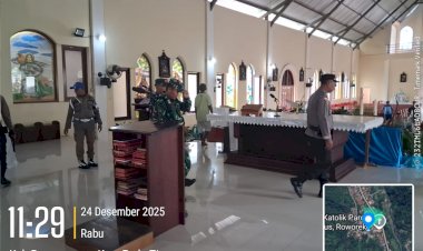 Jamin-Keamanan-Ibadah-Malam-Natal,-Personel-Gabungan-Ops-Lilin-Turangga-2025-Polres-Ende-Cek-Kondisi-Gereja-di-11-Titik-Kota-Ende