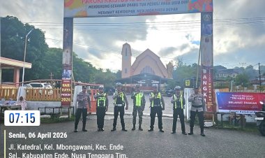 Polres-Ende-Siagakan-Personel,-Pastikan-Ibadah-Paskah-Kedua-Berjalan-Aman-dan-Khidmat