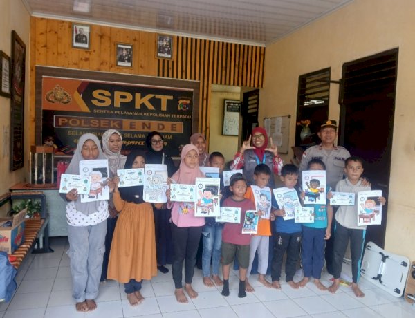 Polsek Ende Gelar Program Peduli Anak dan Literasi, Tanamkan Budaya Membaca Sejak Dini