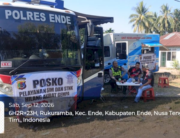 Jemput Bola Pasca Gempa, Satlantas Polres Ende Polda NTT Fasilitasi Pengurusan Dokumen Kendaraan Hilang
