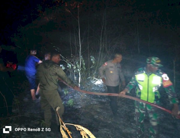 Kebakaran Melanda Kaki Gunung Iya Ende, Personel Polres Ende bersama Damkar Berjibaku Tembus Medan Terjal
