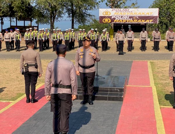 Apel Siaga Antisipasi Aksi Unjuk Rasa 2 Tahun Kabinet Merah Putih, Kapolres Ende Tekankan Prinsip Zero Defect