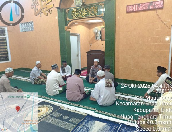 Subuh Keliling di Masjid Al-Ridwan, Wakapolsek Ende Ajak Warga Jaga Kamtibmas serta Bijak Bermedsos