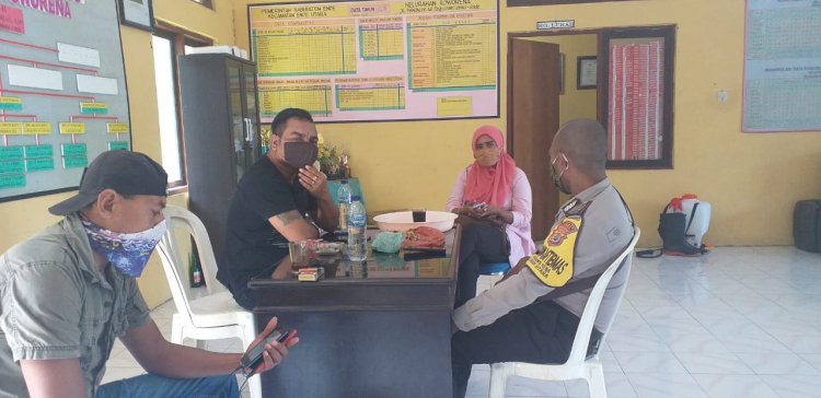 Sambagi Kantor Kelurahan Roworena Barat, Bhabinkamtibmas Polsek Ende Sampaikan Himbauan Kamtibmas