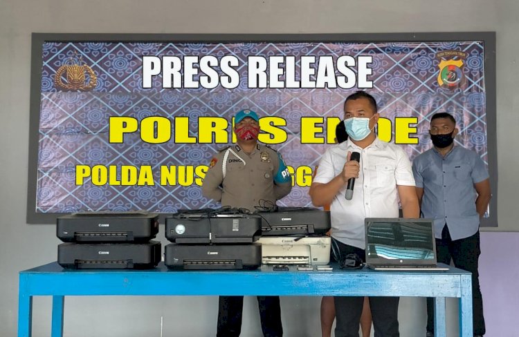 Ungkap Kasus Pencurian Barang Elektronik, Satreskrim Polres Ende Gelar Press Release