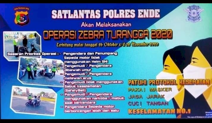 Satlantas Polres Ende Gelar Operasi Zebra Turangga 2020