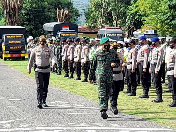 Kapolres Ende & Dandim 1602 Ende Pimpin Apel Gelar Pasukan Operasi Lilin Turangga 2020