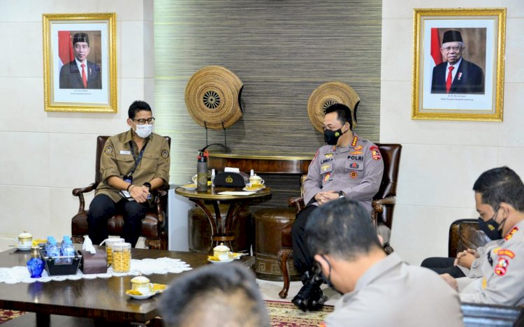 Dikunjungi Sandiaga, Kapolri Bahas Penguatan 5 Destinasi Super Prioritas