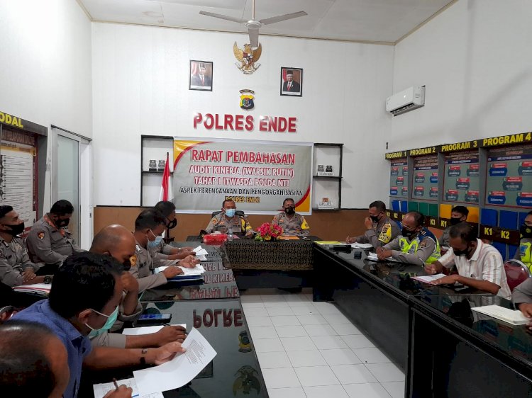 Kapolres Ende Pimpin Rapat Pembahasan Audit Kinerja (Wasrik Rutin) Tahap I  Itwasda Polda NTT