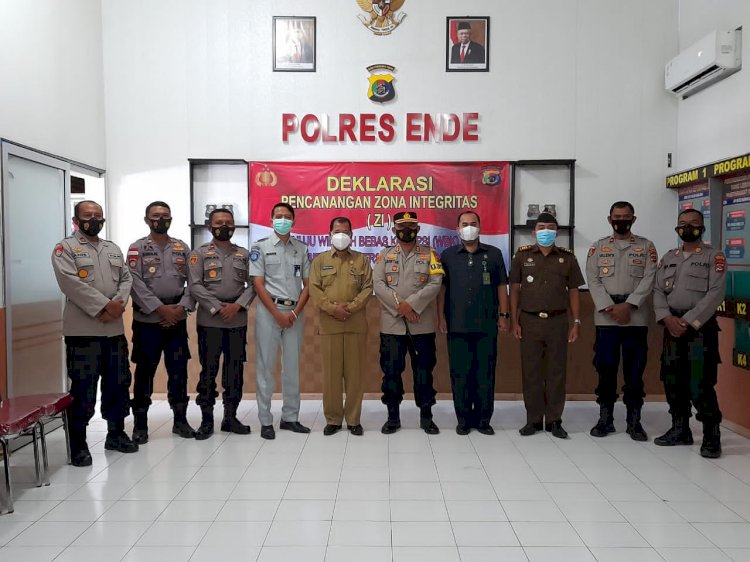 Kapolres Ende Pimpin Pencanangan Pembangunan Zona Integritas Menuju WBK Dan WBBM