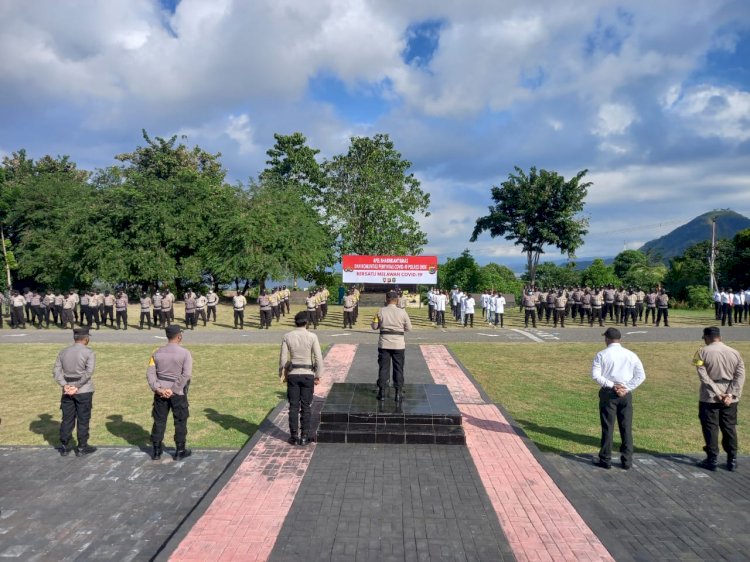 Kapolres Ende Pimpin Langsung Apel Bhabinkamtibmas Bersama Komunitas Penyintas Covid-19