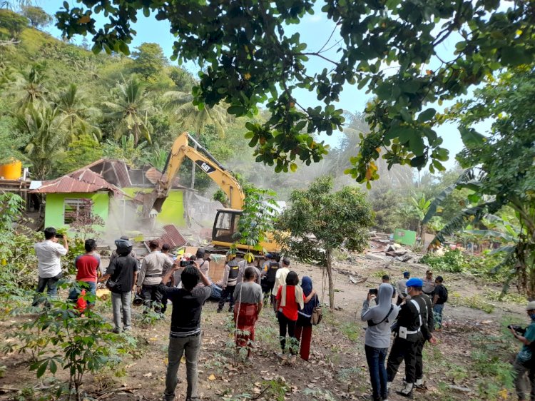 Ratusan Personil Gabungan Amankan Konstatering Dan Eksekusi Atas Tanah Sangketa Di Kelurahan Tanjung