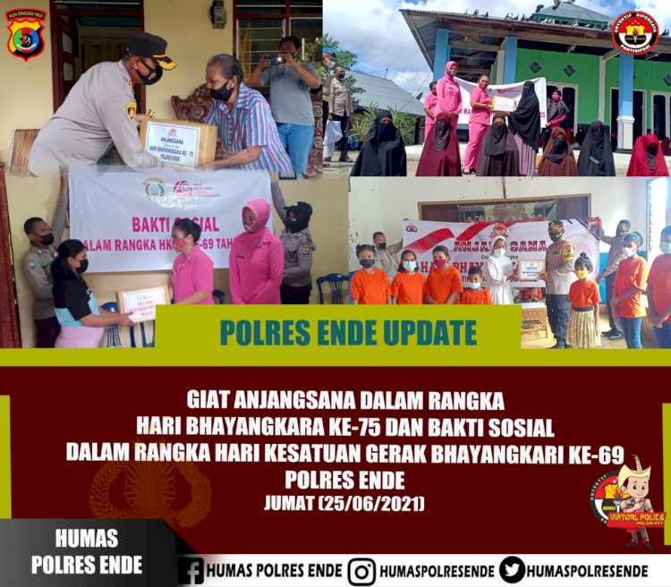 Polres Ende Gelar Anjangsana Dalam Rangka Hut Bhayangkari Ke 75, Dan Bakti Sosial Dalam Rangka Hari Kesatuan Gerak Bhayangkari (HKGB) Ke 69