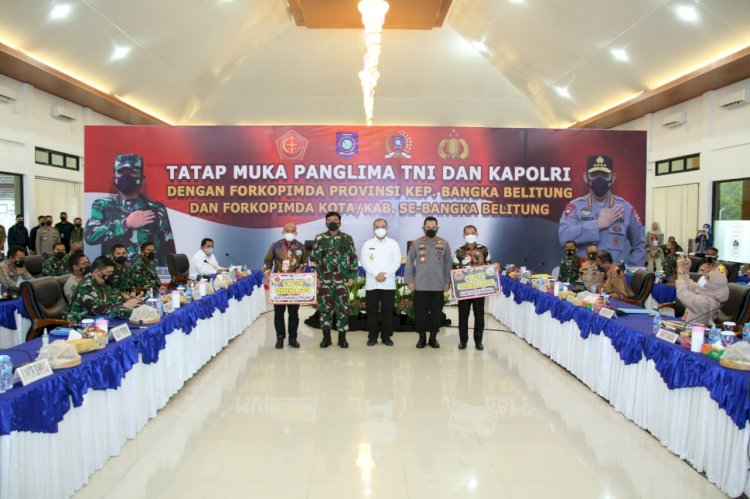 Rapat Bersama Forkompimda Babel, Kapolri Ingin Pos Penyekatan Kabupaten dan Kota Dioptimalkan