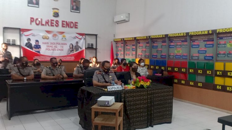 Polwan Polres Ende, Ikuti Hut Polwan Ke-73 Secara Virtual