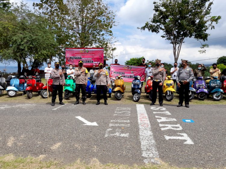 Polres Ende Laksanakan Vaksinasi Merdeka Untuk Para Club Motor Dan Komunitas Ojek