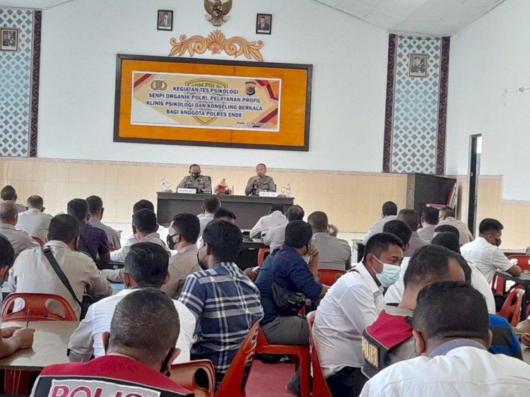 Syarat Untuk Pegang Senpi Organik Polri, 90 Personil Polres Ende Mengikuti Tes Spikologi Dan Konseling Berkala