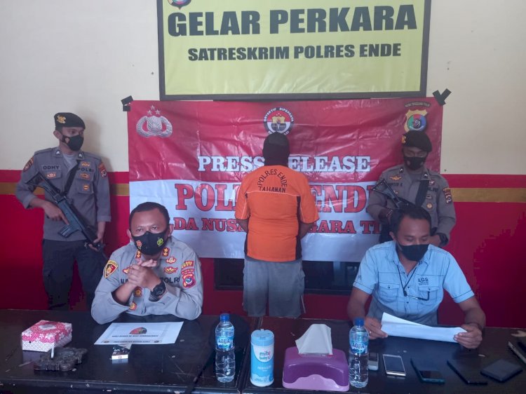 Kapolres Ende Pimpin Press Release Tindak Pidana Persetubuhan Anak Dibawah Umur