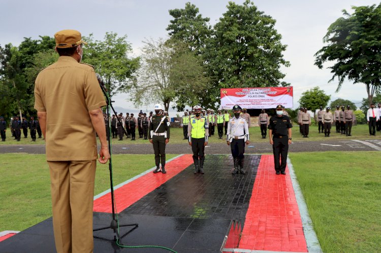 Jelang Nataru, Polres Ende Gelar Apel Pasukan  Operasi Lilin Ranakah 2021