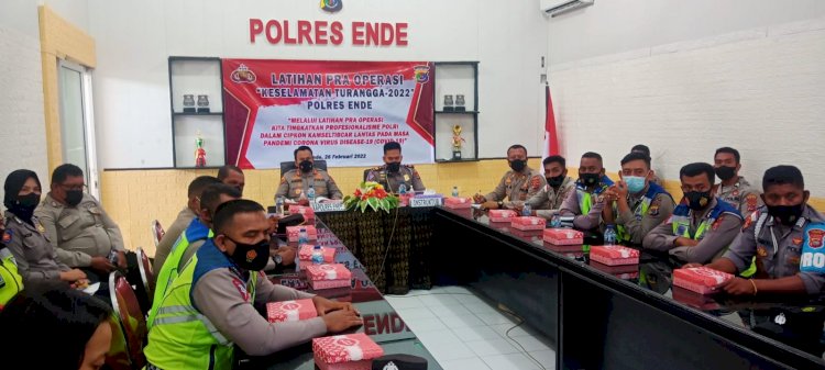 Kapolres Ende Pimpin Latihan Pra Operasi Keselamatan Turangga 2022