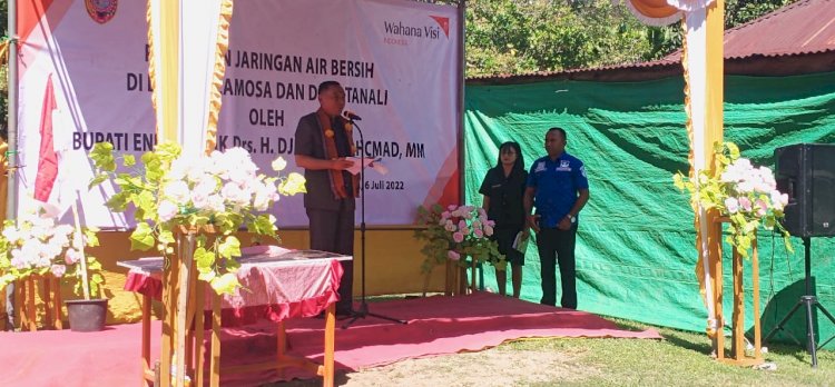 Wakapolsek Welamosa Hadiri Peresmian Jaringan Air Minum Bersih di Desa Welamosa