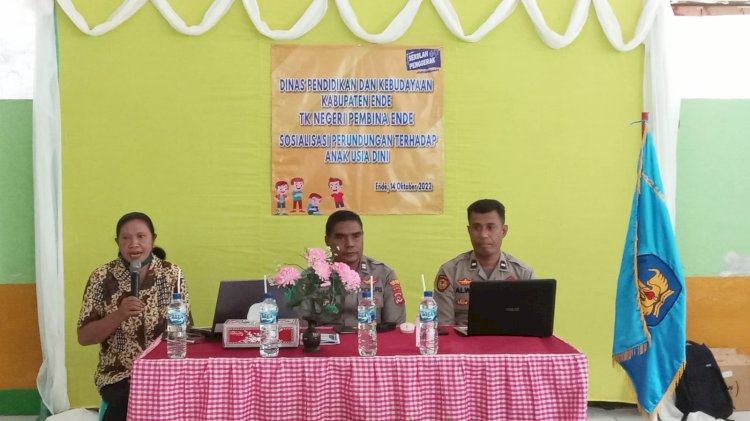 Stop Bullying, Wakapolsek Ende Sosialisasi Perundangan Terhadap Anak Usia Dini di TK Pembina Ende