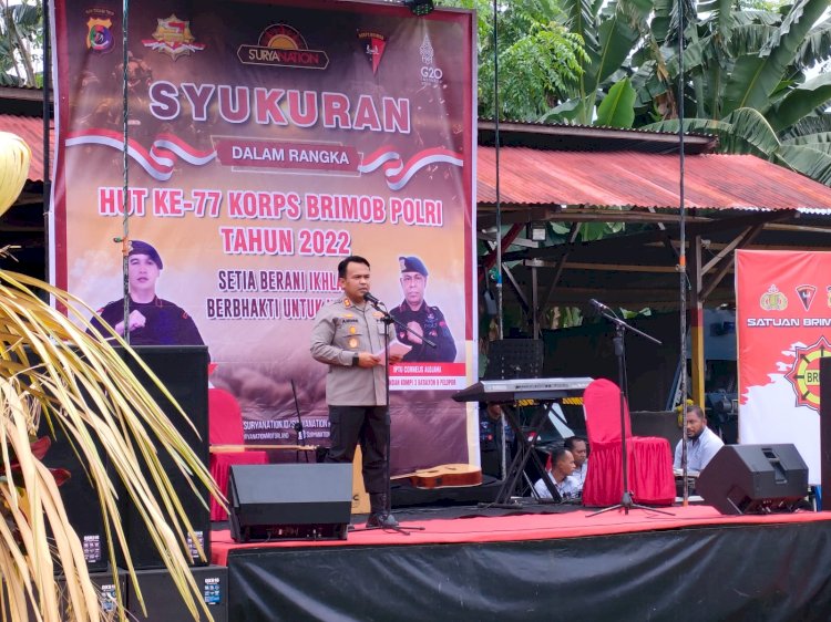 Kapolres Ende Hadiri Syukuran HUT Korps Brimob Polri ke 77 Tahun 2022