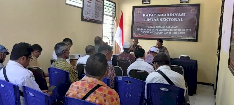 Jelang Nataru, Kapolsek Ndona Gelar Rakor Lintas Sektoral Tingkat Kecamatan