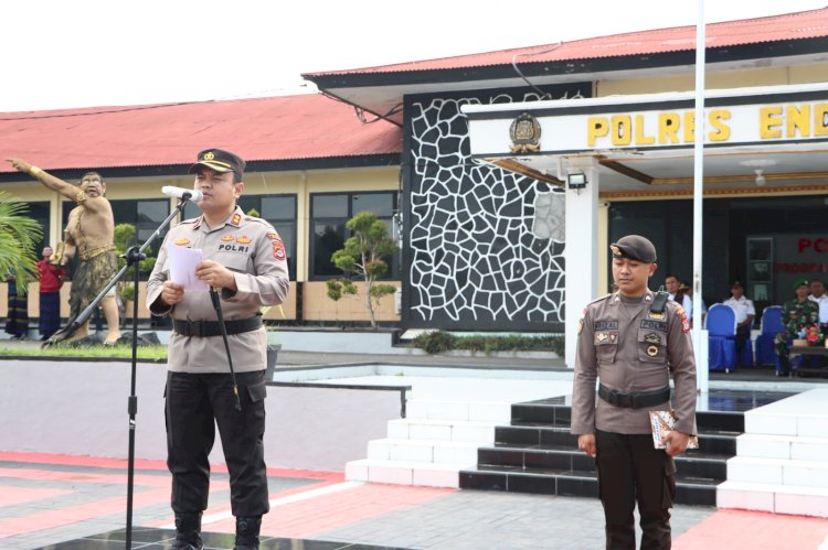 Dalam Rangka Cipta Kondisi Jelang Idul Fitri 1444 H, Polres Ende Laksanakan Apel Gelar Pasukan