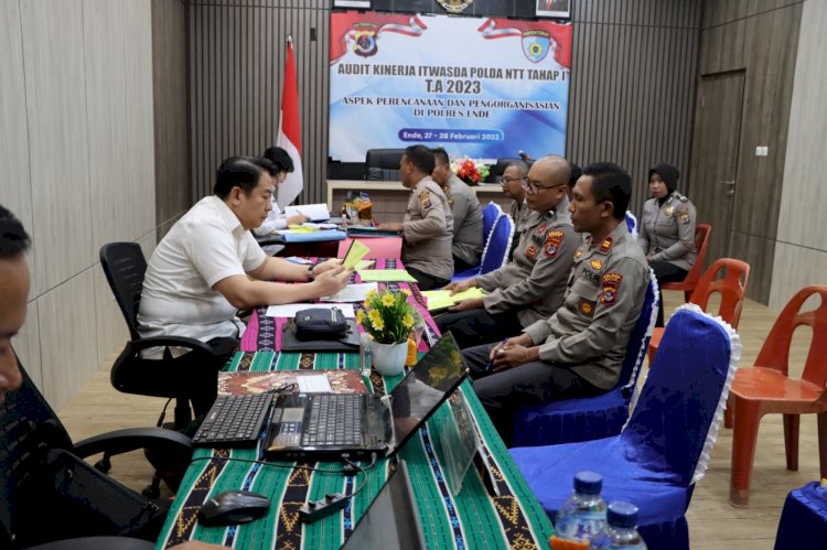 Polres Ende Terima Tim Audit Kinerja Itwasda Polda NTT Tahap I Tahun Anggaran  2023