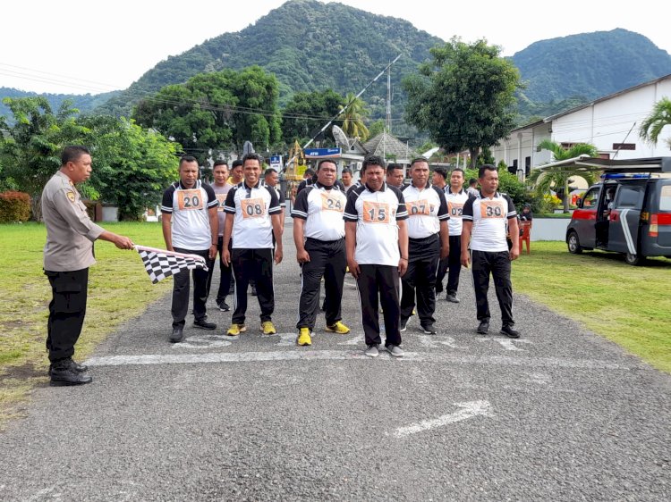 Polres Ende Laksanakan Tes Kesemaptaan Jasmani dan Beladiri Polri Semester I Tahun 2023