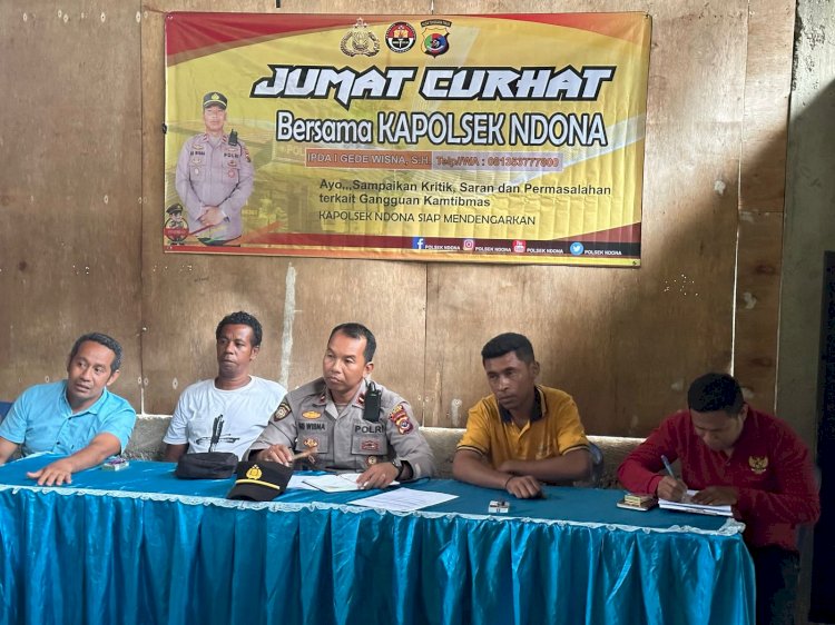 Kapolsek Ndona Dengar Usul Saran Dari Masyarakat Kurulimbu Selatan Dalam Kegiatan Jumat Curhat