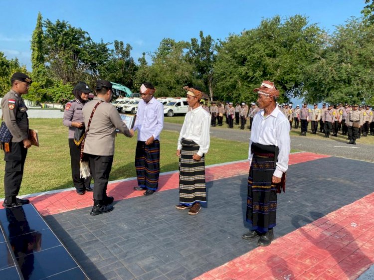 Polres Ende Laksanakan Apel Ketua Satuan Keamanan Lingkungan Tingkat Polres Ende