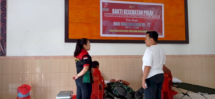 Peduli Kemanusiaan, Polres Ende Laksanakan Kegiatan Bakti Kesehatan Donor Darah