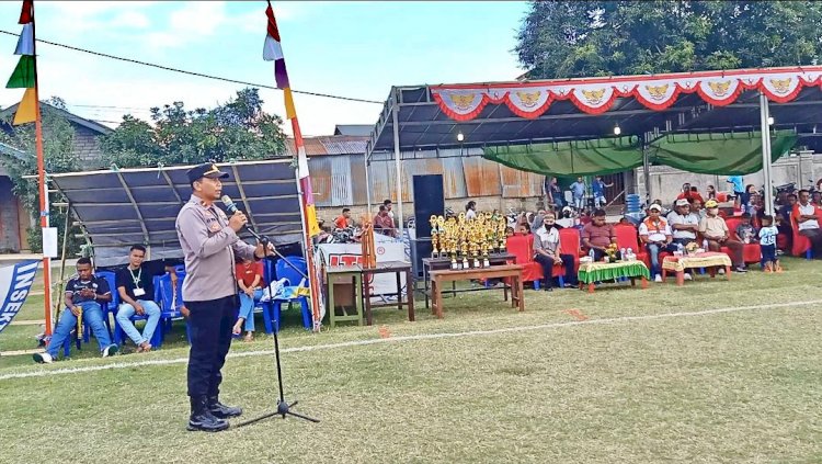 Pembukaan Kegiatan Perayaan HUT RI ke-78 di Desa Nanganesa, Kapolsek Ndona Terjunkan Personil Pengamanan