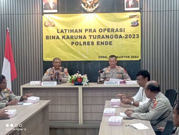 Wakapolres Ende Pimpin Latihan Pra Operasi Bina Karuna Turangga  2023