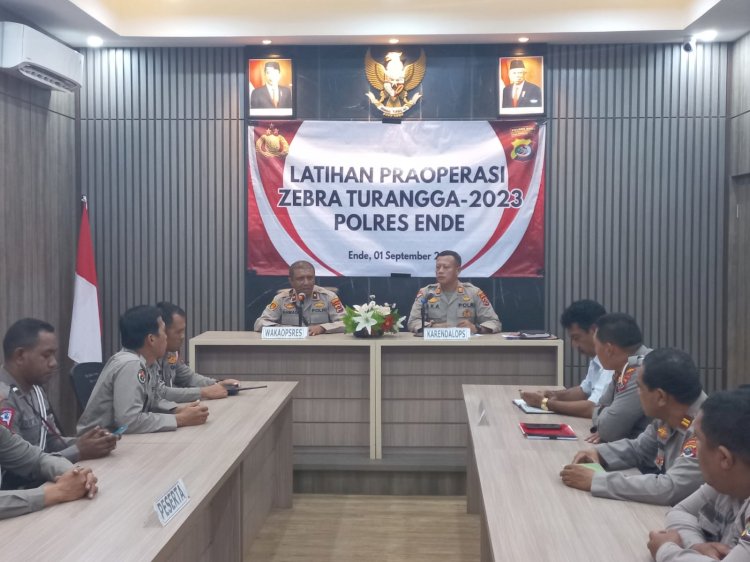 Polres Ende Laksanakan Latihan Pra Operasi Zebra Turangga 2023 Guna Mewujudkan Kamseltibcar Lantas Menjelang Pemilu Damai 2024