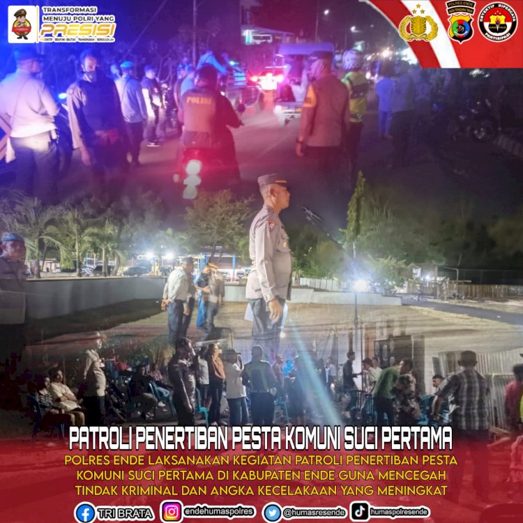 Antisipasi Gangguan Kamtibmas, Polres Ende Laksanakan Patroli Malam Amankan Pesta Sambut Baru