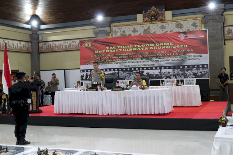 Kakorlantas Polri Bersama Kapolda Bali Laksanakan Tactical Floor Game (TFG) dalam KTT archipelagic and Island State Forum