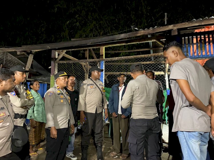 Jaga Kamtibmas Tetap Aman, Personel Gabungan Polres Ende Lakukan Patroli Malam dan Imbaun Kamtibmas