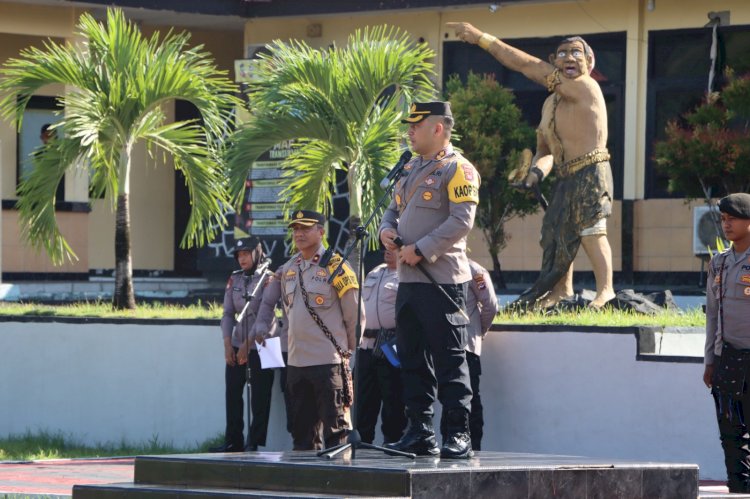 Apel Jam Pimpinan, Kapolres Ende Minta Kepada Personel Untuk Selalu Jaga Kesehatan dan Tetap Siaga