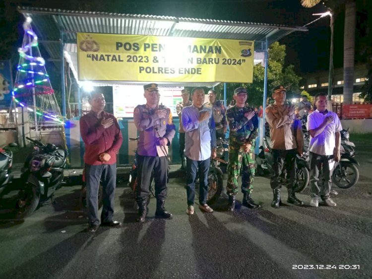 Kapolres Ende, Bupati Ende, dan Dandim 1602 Ende Pantau Pelaksanaan Ibadah Malam Natal 2023