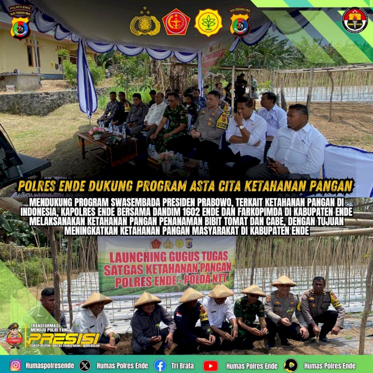 Dukung Program Asta Cita, Polres Ende Launching Gugus Tugas Polri Dukung Ketahanan Pangan