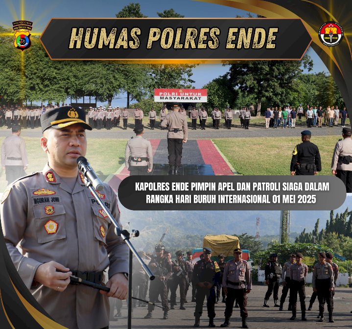 Kapolres Ende Pimpin Apel Siaga Dalam Rangka Hari Buruh Internasional