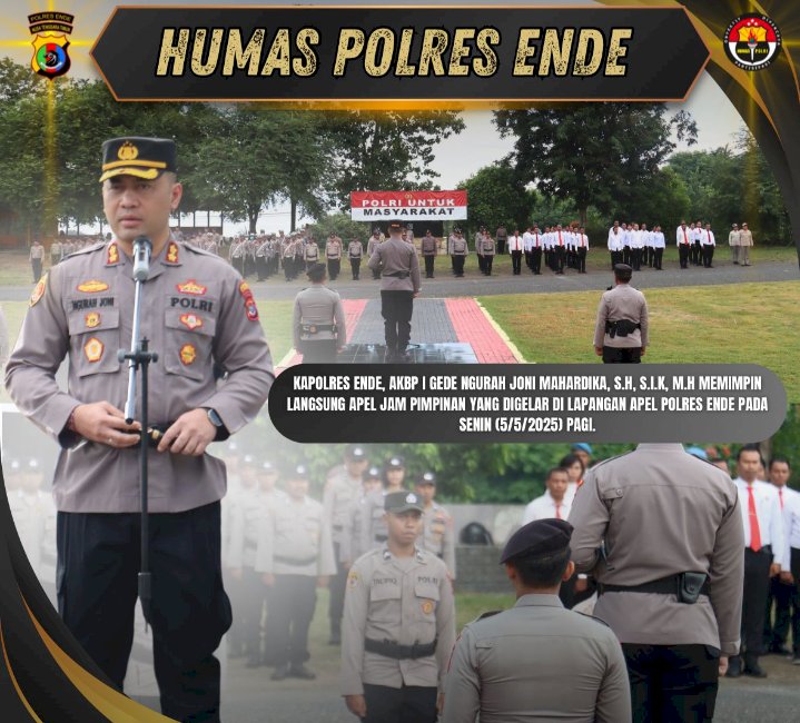 Kapolres Ende Pimpin Apel Jam Pimpinan, Ingatkan Kesiapsiagaan Sambut Kunjungan Wapres