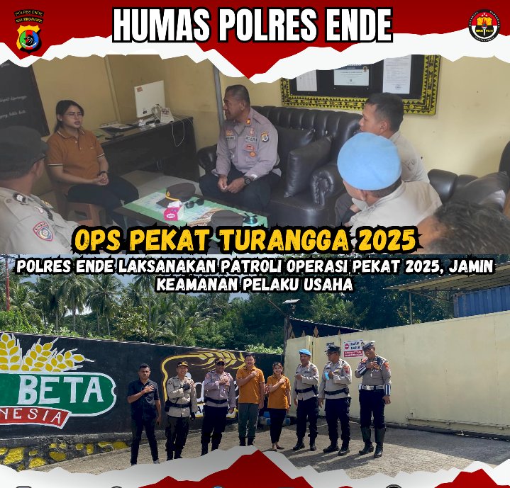 Polres Ende Laksanakan Patroli Operasi Pekat 2025, Jamin Keamanan Pelaku Usaha