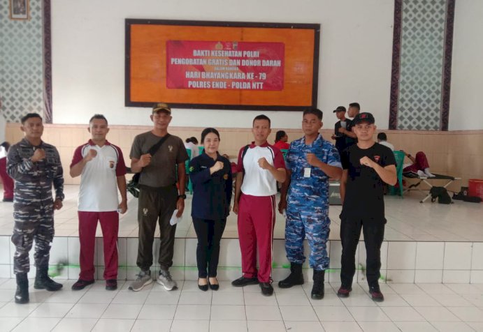 Polres Ende Polda NTT Gelar Aksi Donor Darah Sambut Hari Bhayangkara ke-79