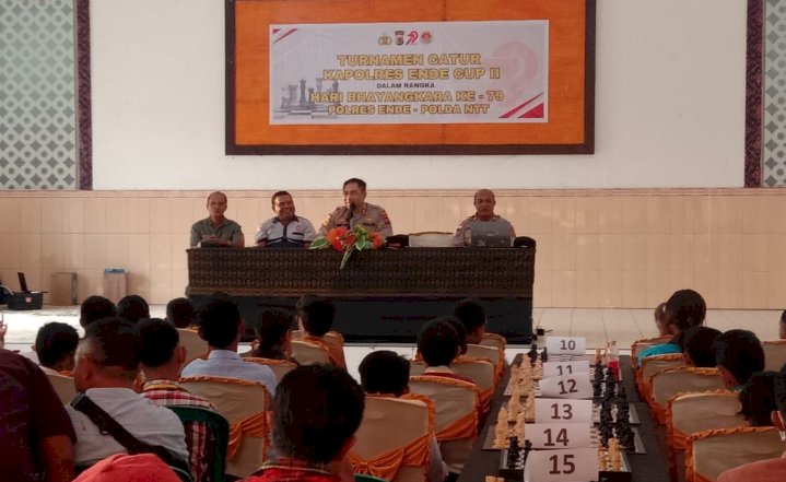 Polres Ende Polda NTT Gelar Turnamen Catur Kapolres Ende Cup II Sambut Hari Bhayangkara ke-79